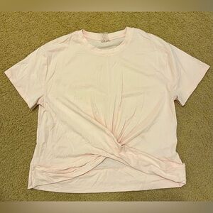 Calia by Carrie Underwood Twist Front Short Sleeve T- Shirt, L